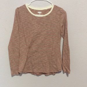 Red-orange striped long sleeve